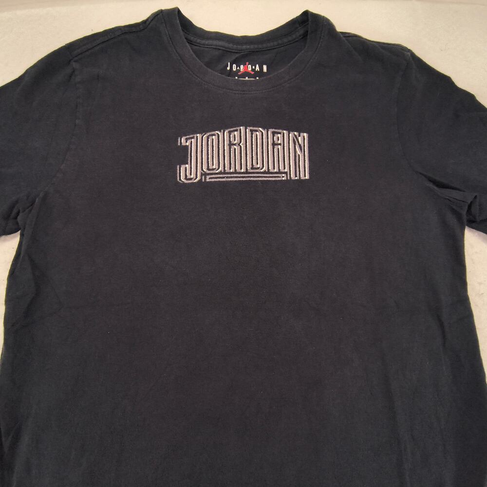 Nike Air Jordan Crew Neck Short Sleeve Graphic Shirt Mens Size M Black White
